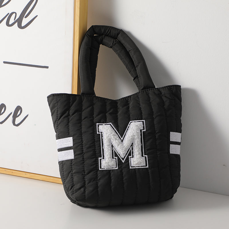 Borsa a tracolla Simple English Letter - nero