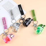 Doppio strato galvanico olio galleggiante portachiavi orso