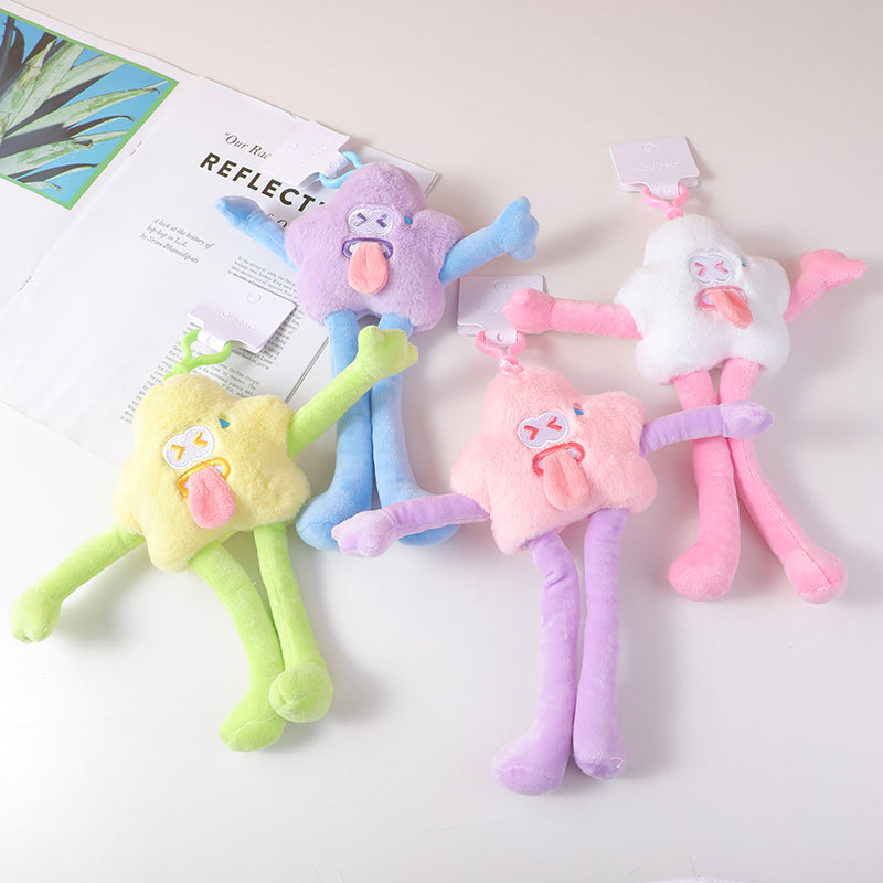 Ciondolo con bambola di peluche allungata a forma di fiore in fuga