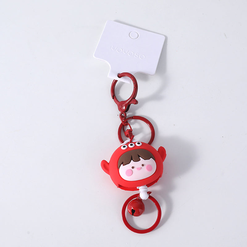 Portachiavi con fibbia a strappo facile - bambola con tre occhi
