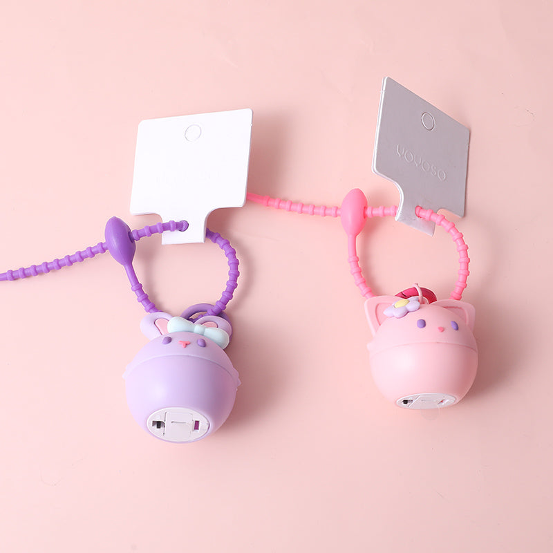 Volpe dalle grandi orecchie e coniglio sognante, portachiavi luminoso con luce notturna