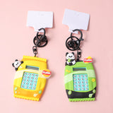 Portachiavi funzionale con calcolatrice del panda grasso che sta a casa