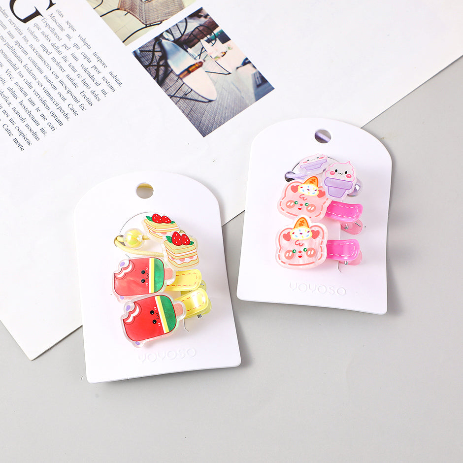 Set di accessori per capelli per bambini da dessert 4 pz