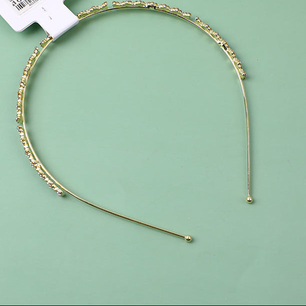 Cerchietti per capelli in lega di perle e strass alla moda-1