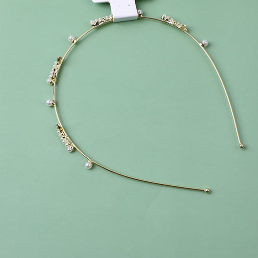 Cerchietti per capelli in lega di perle di strass moda-10