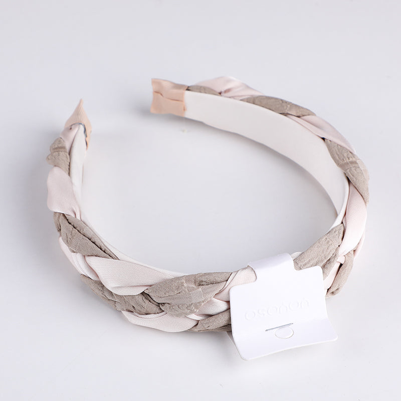 Cerchietti per capelli con treccia a scacchi scuri