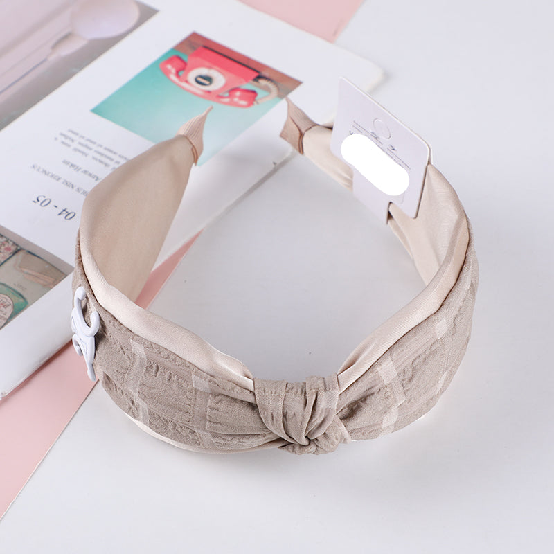 Cerchietti per capelli annodata a scacchi scuri