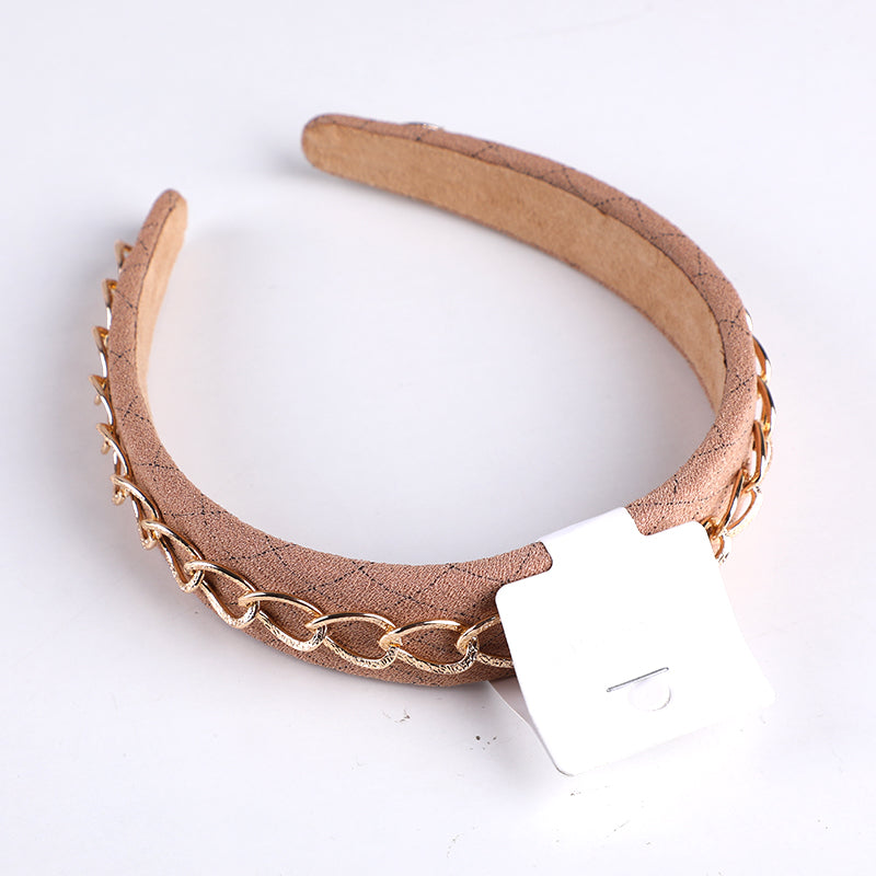 Cerchietto per capelli con treccia e catena