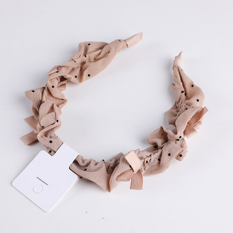 Cerchietto per capelli con nodo a fiocco a pois