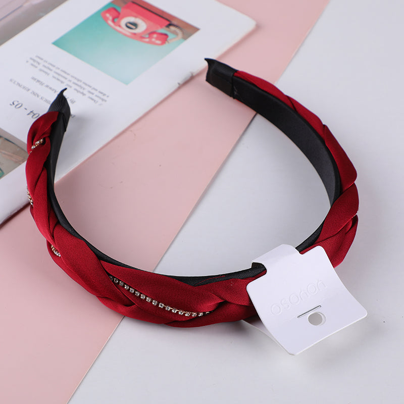 Serie rossa-Cerchietti per capelli con treccia semplice