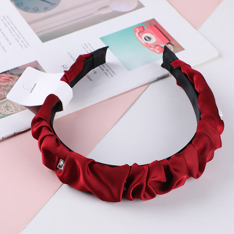 Cerchietti per capelli con strass stropicciati serie rossa