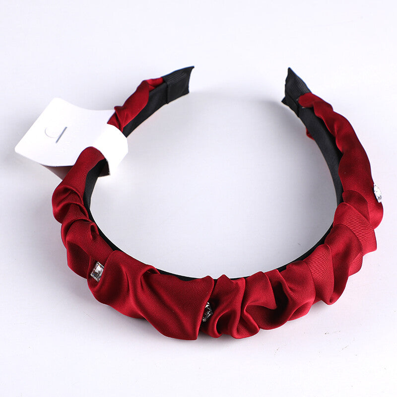 Cerchietti per capelli con strass stropicciati serie rossa