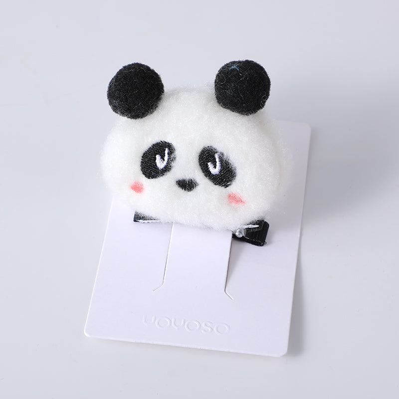 Fermaglio per capelli in tessuto con panda giocoso