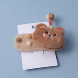 Fermaglio per capelli in tessuto con orsetto-1