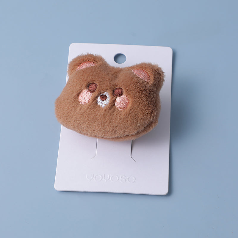 Fermaglio per capelli in tessuto con orsetto-2