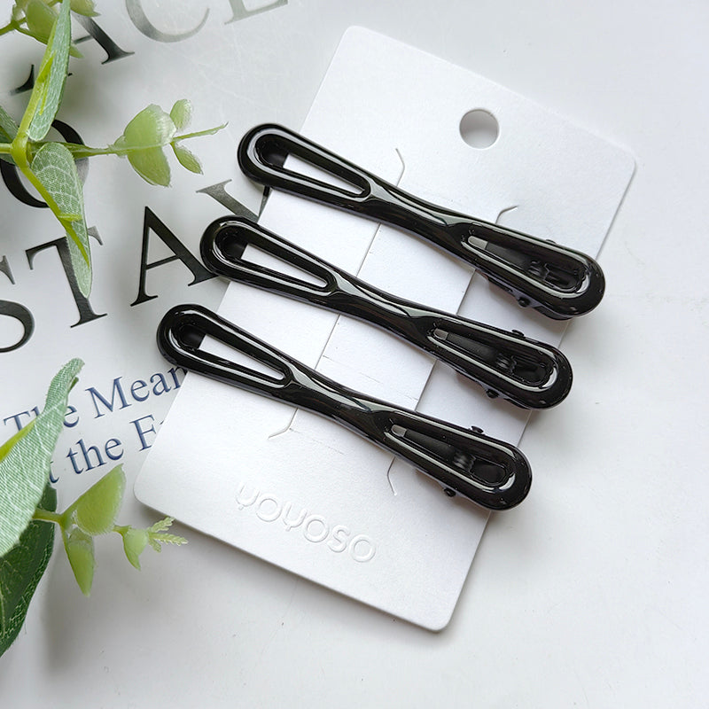 Clip a becco d'anatra bowtie nero lucido - 3 pz