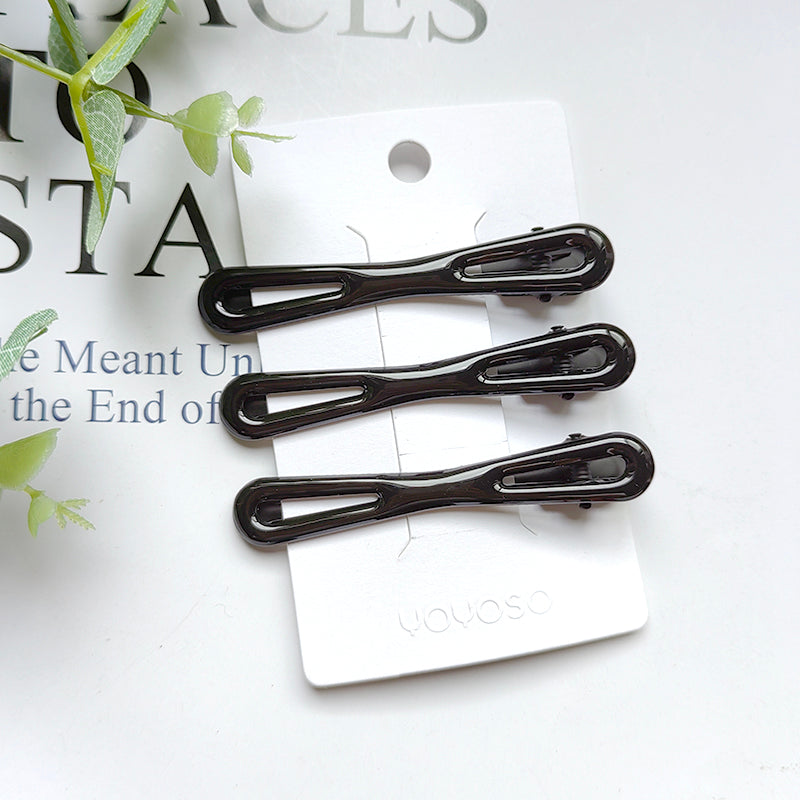 Clip a becco d'anatra bowtie nero lucido - 3 pz