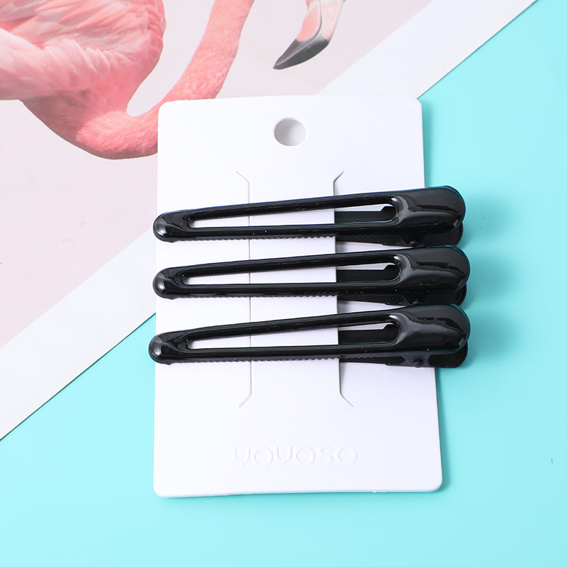 Clip a becco d'anatra a goccia d'acqua nera lucida -3 pz