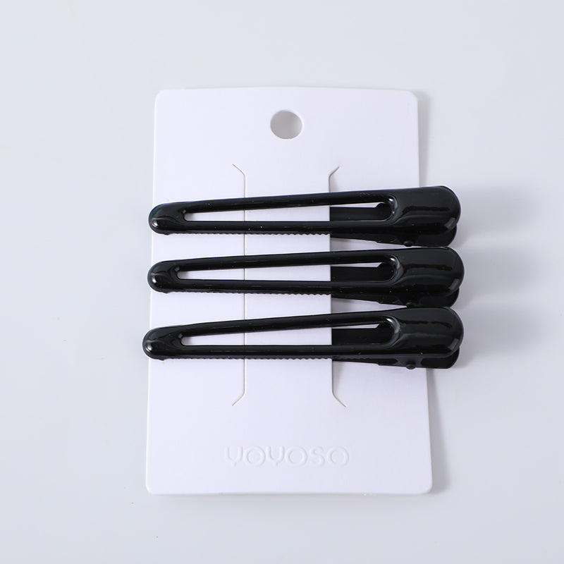 Clip a becco d'anatra a goccia d'acqua nera lucida -3 pz