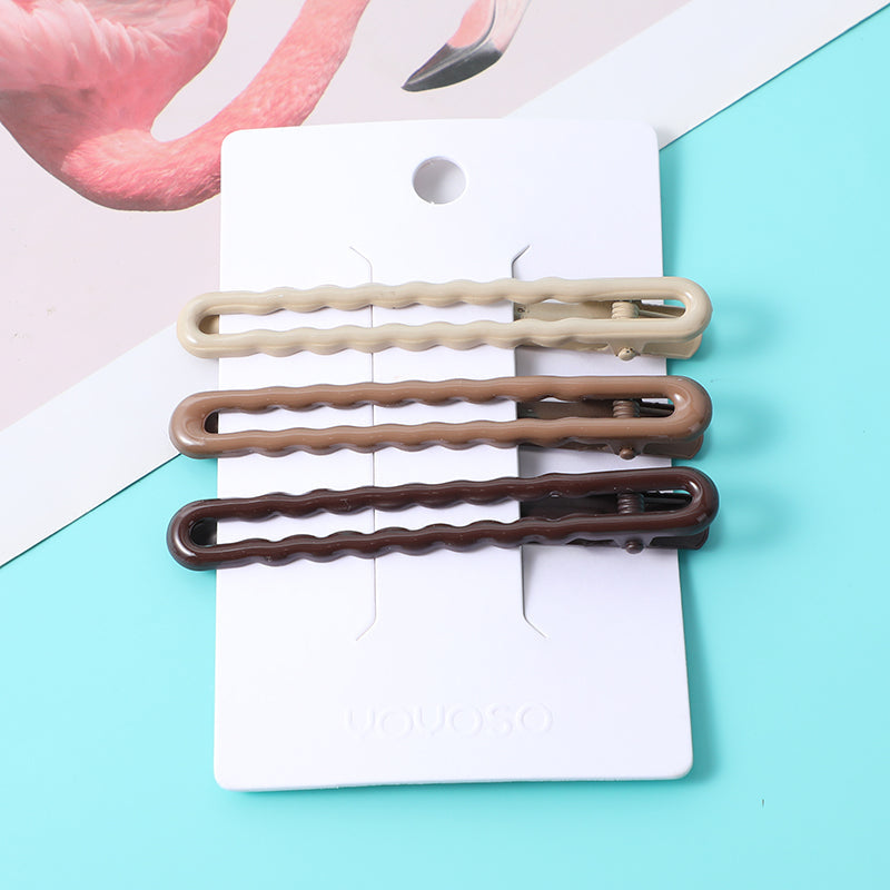Caffè colore lucido ondulato duckbill clip-3pz