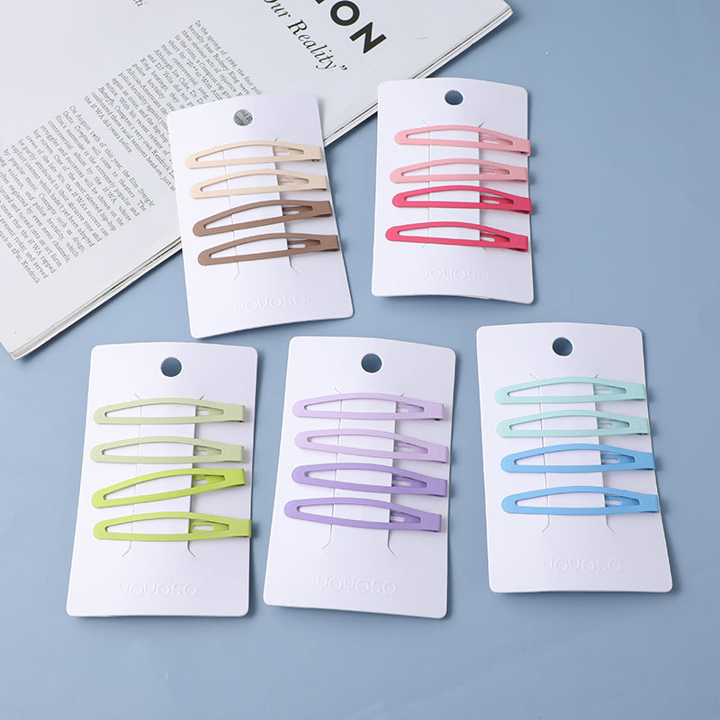 Clip BB per Capelli, Colore Caramella, a Forma di Pisello 4pz