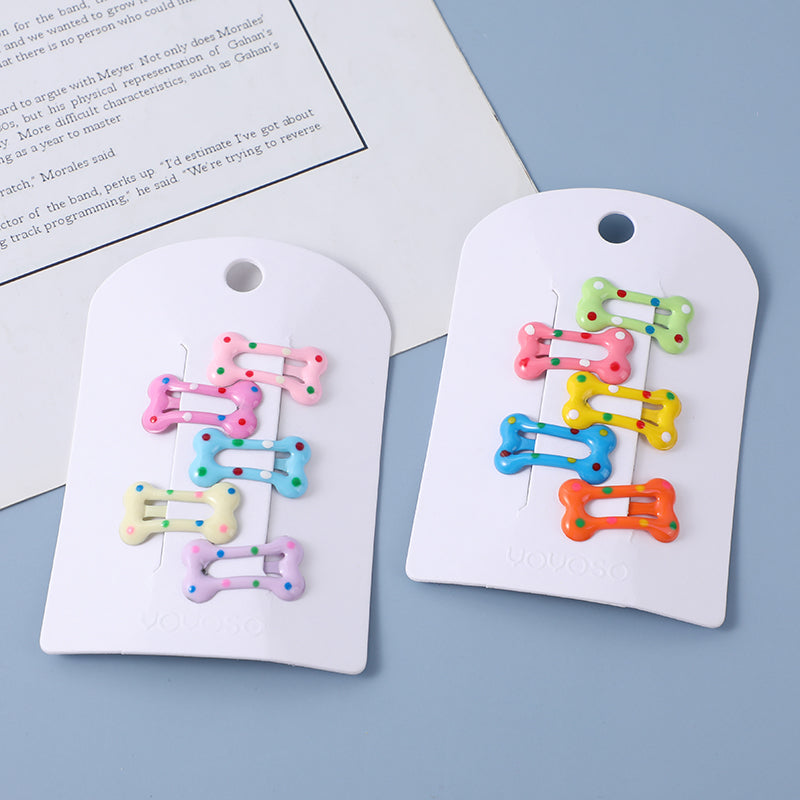 Clip BB a forma di osso con simpatici puntini per bambini -5pz