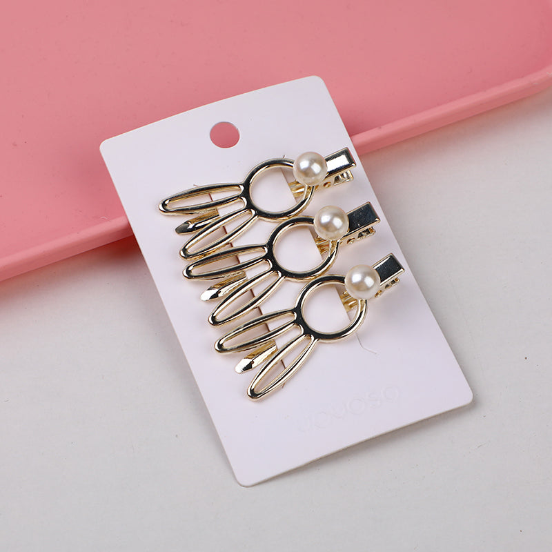 Fermaglio per Capelli in Lega a Forma di Coniglio con Perle