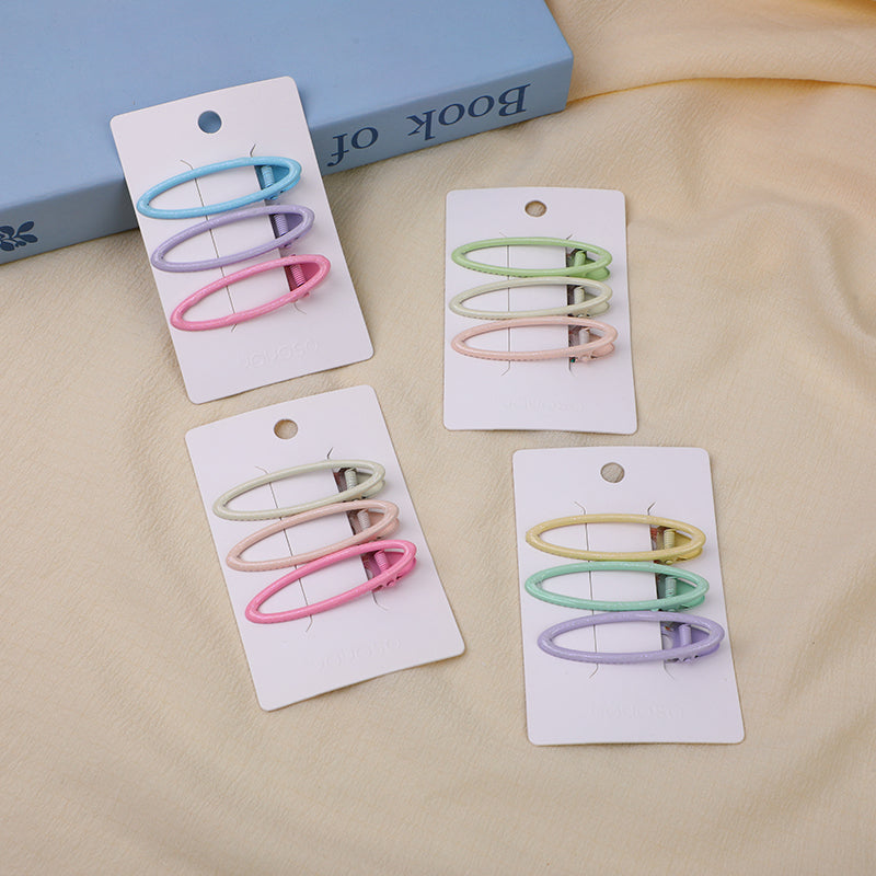 Fermaglio per capelli epossidico colorato con foglie rosa-3 pezzi