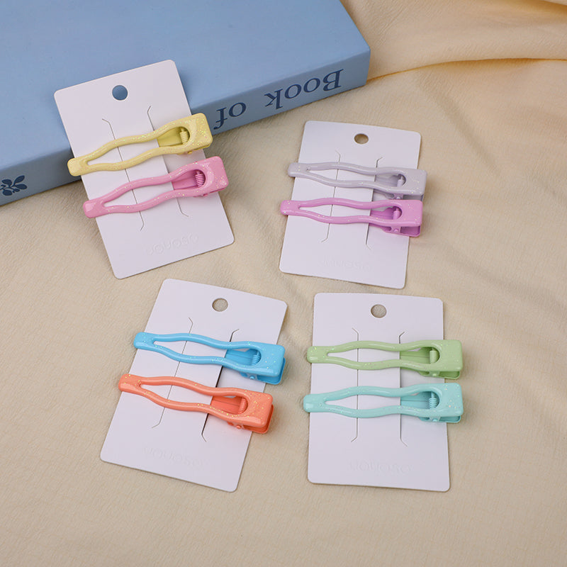 Epossidico colorato rosa ondulazione capelli clip-2pcs