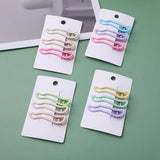 Fermaglio per capelli ondulato rosa colorato epossidico-3 pezzi