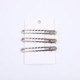 Grande fermaglio per capelli ondulato argentato-3 pezzi