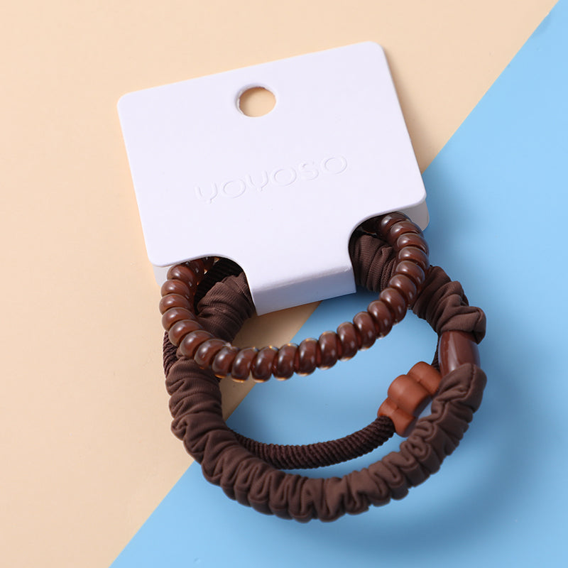 Set combinato di Elastici per capelli color caffè