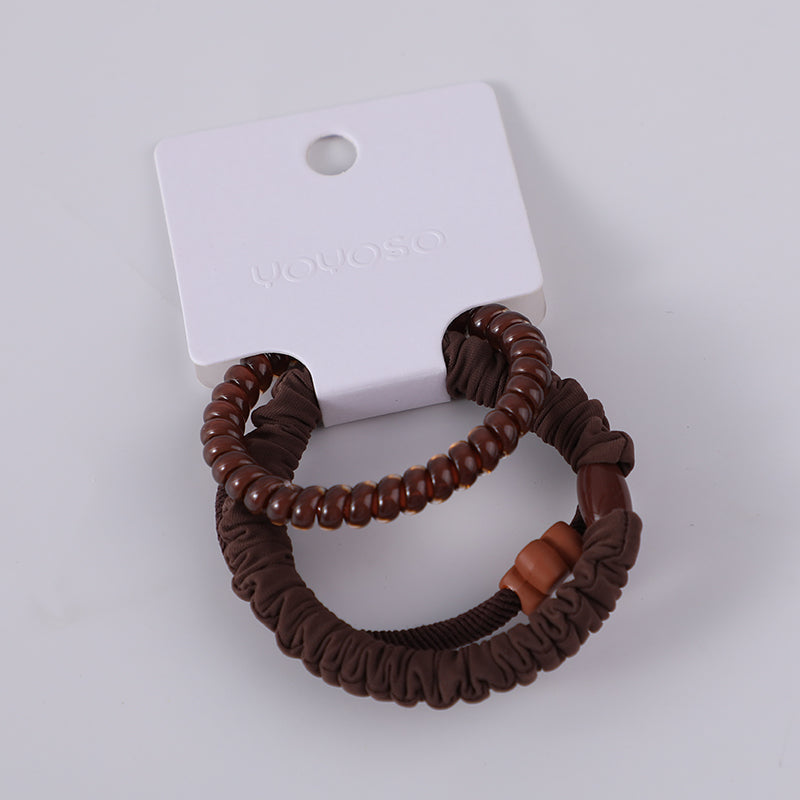 Set combinato di Elastici per capelli color caffè