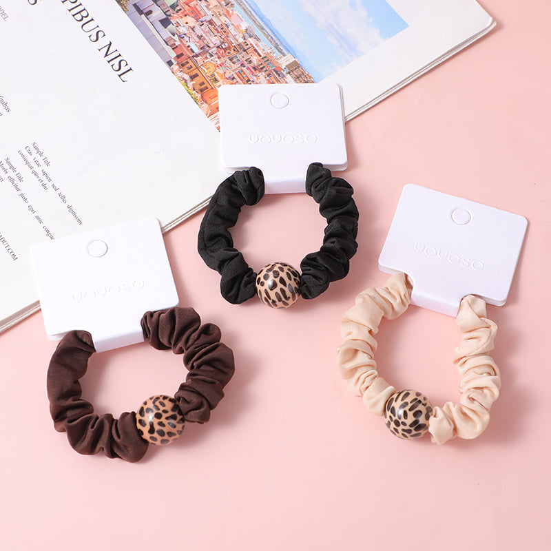 Elastici per capelli in spugna leopardata