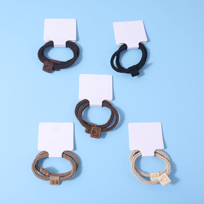 Testa di orso etichetta capelli Elastici