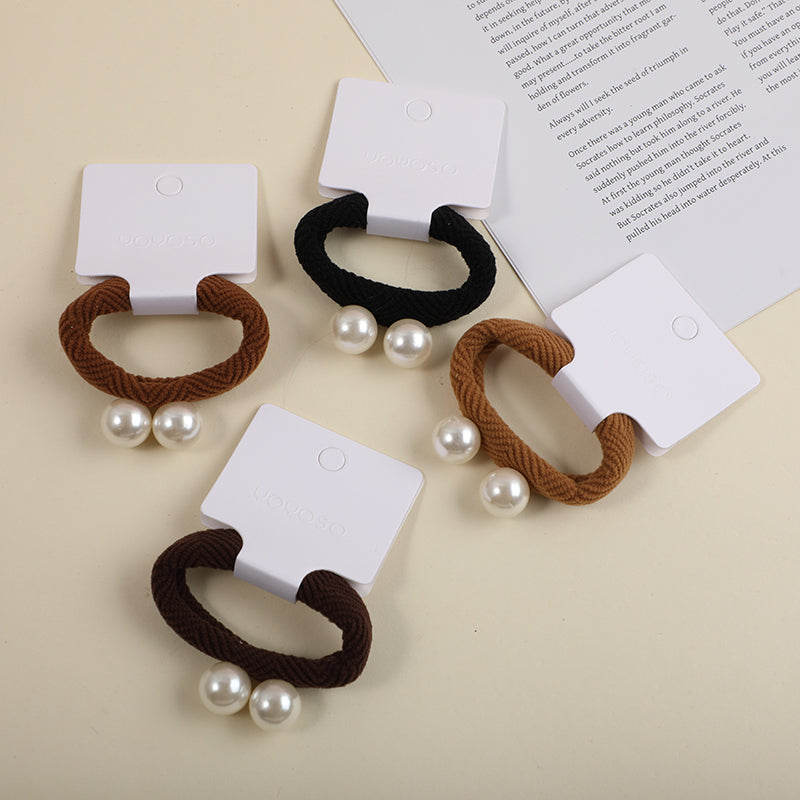 Elastico per capelli in spugna con perla