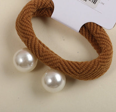Elastico per capelli in spugna con perla