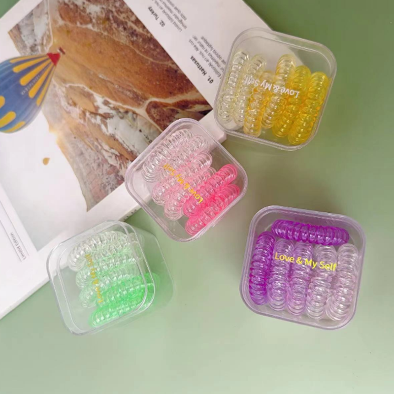 Set di elastici per capelli a spirale con colori sfumati - 6 pezzi