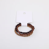 Cinturino in pelle intrecciata marrone latte - 3 pezzi