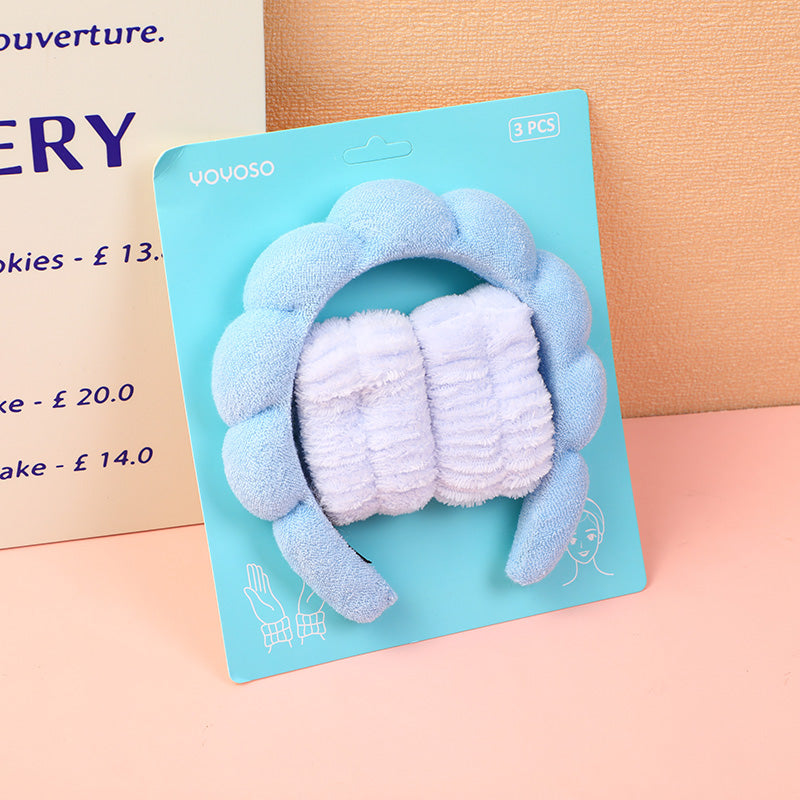 Set combinato Cerchietti per capelli e fascia da polso a forma di nuvola - rosa