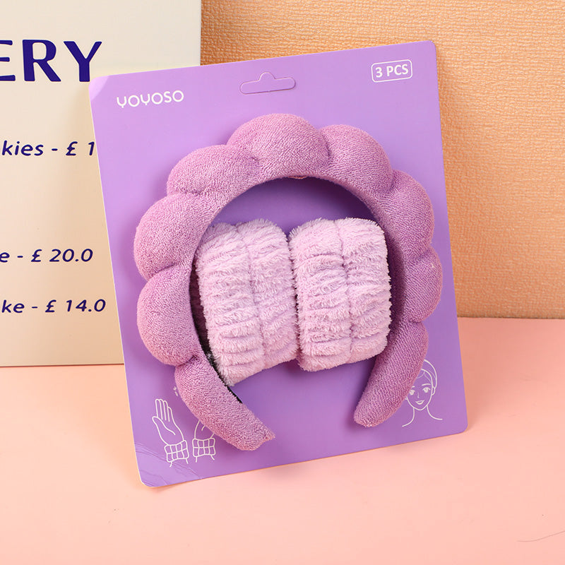 Set combinato Cerchietti per capelli e fascia da polso a forma di nuvola - viola