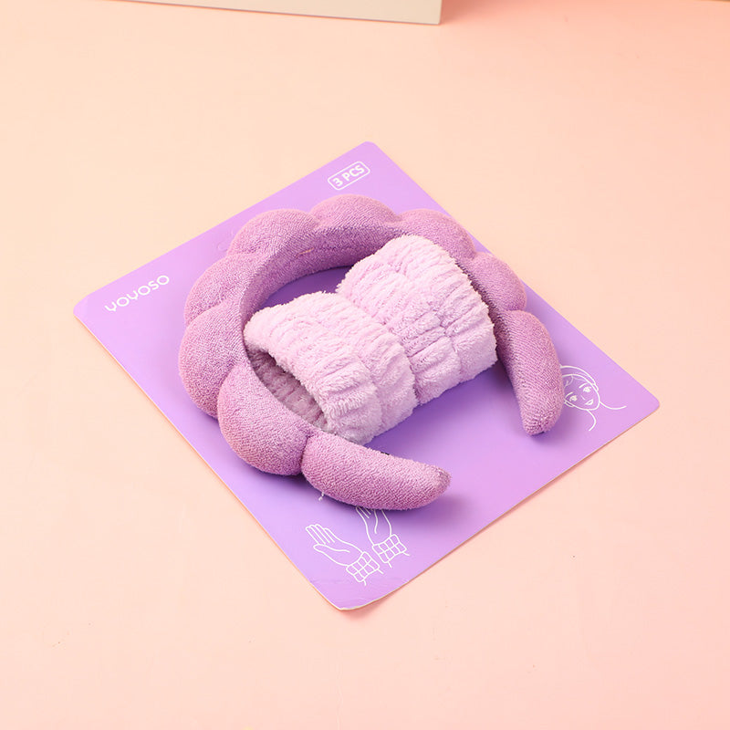 Set combinato Cerchietti per capelli e fascia da polso a forma di nuvola - viola