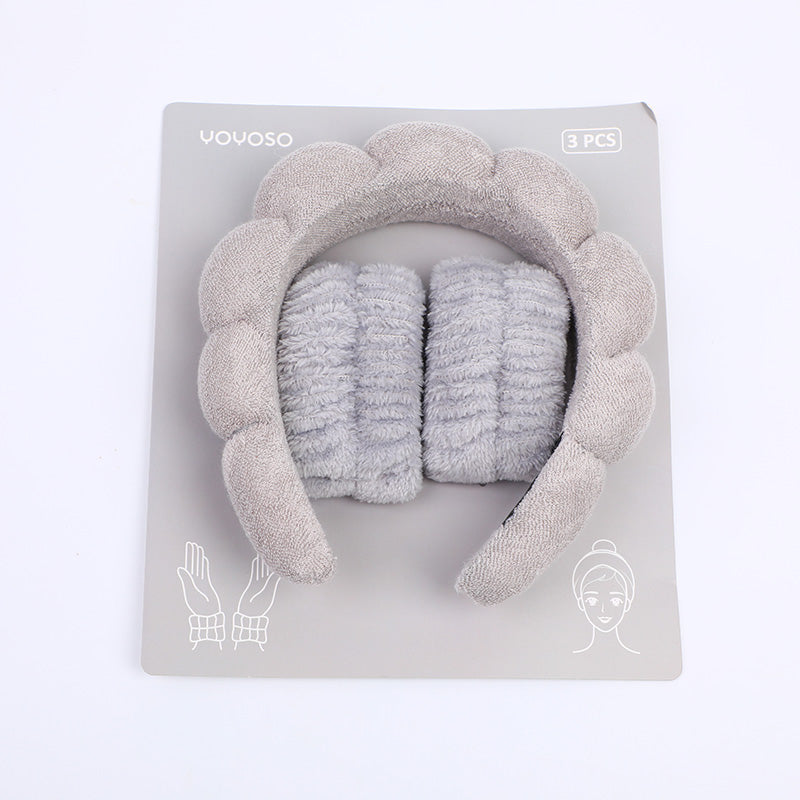 Set combinato Cerchietti per capelli e fascia da polso a forma di nuvola - grigio