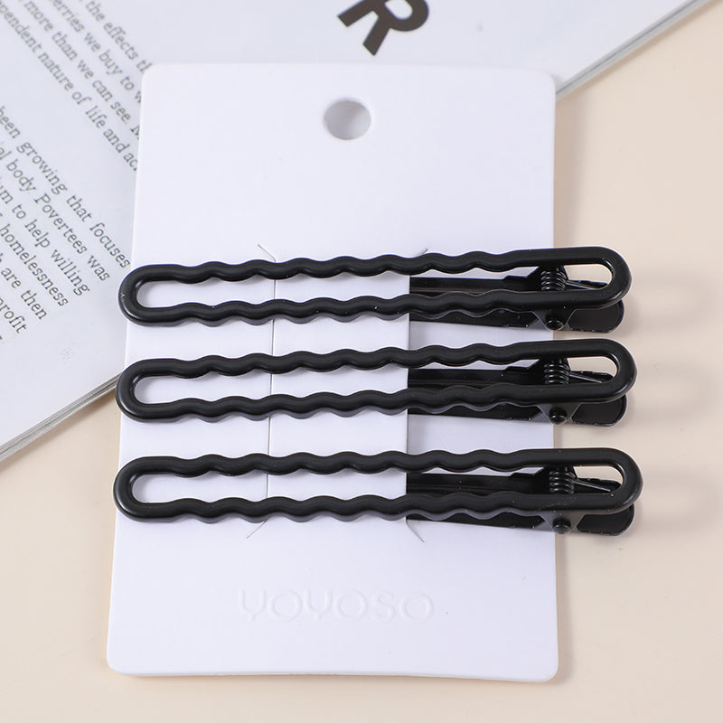 Clip a becco d'anatra ondulato opaco 8cm-3pz