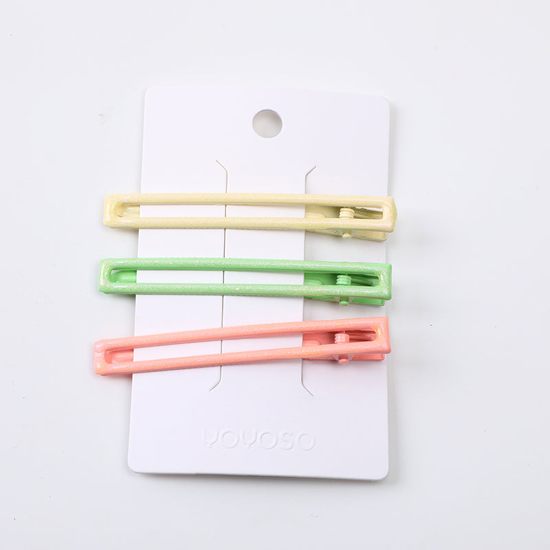 Pinzette a becco d'anatra quadrate glitterate da 8 cm 3 pz