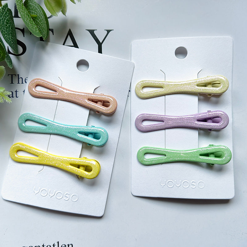 Fermaglio a becco d'anatra con fiocco glitterato da 6 cm