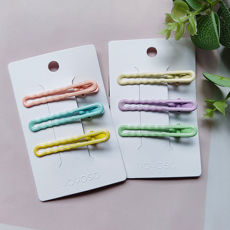 Clip a becco d'anatra ondulata glitterata da 6 cm