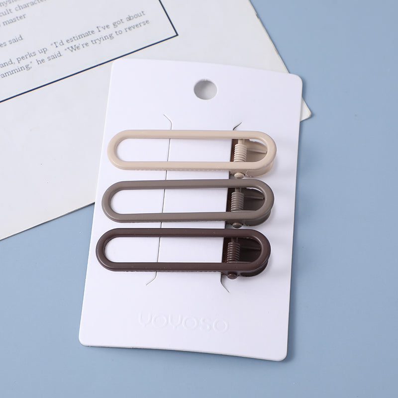 Clip a becco d'anatra ovale color caffè 3 pz