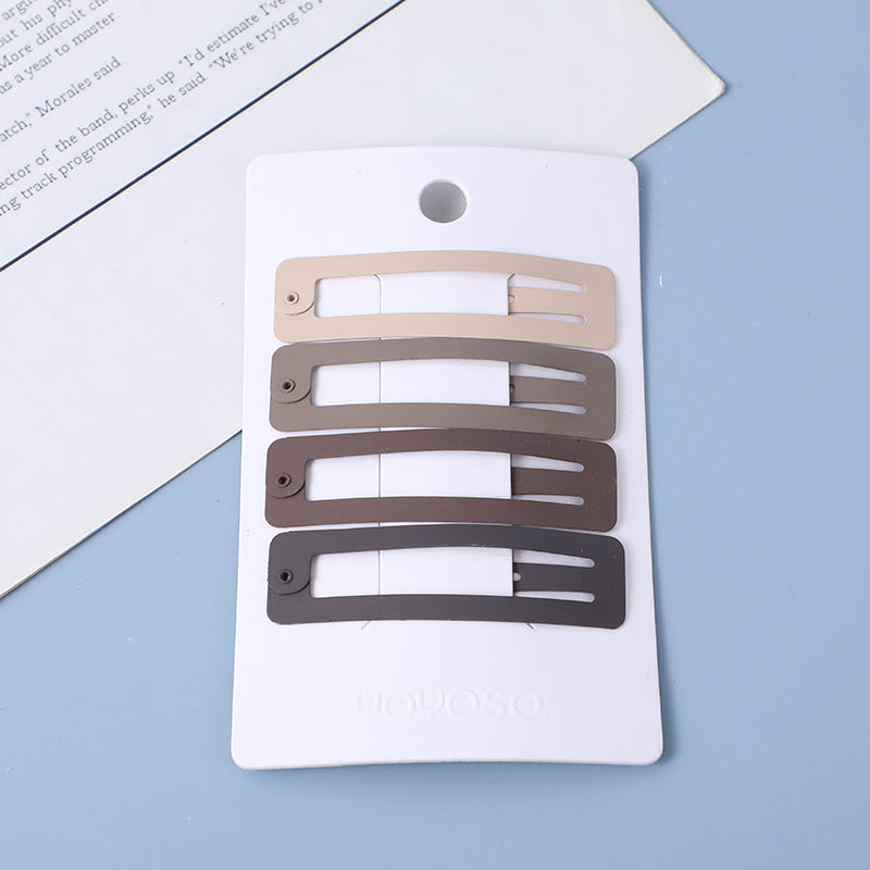 Set di 4 Fermagli BB Quadrati Color Caffè