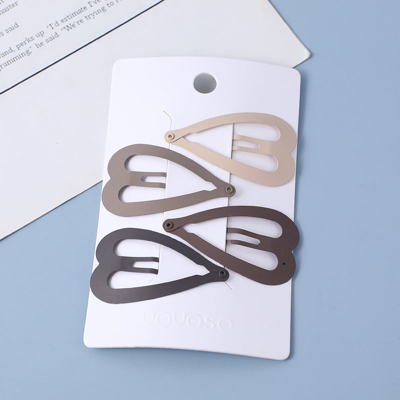 Clip BB a cuore di pesca color caffè 4pz